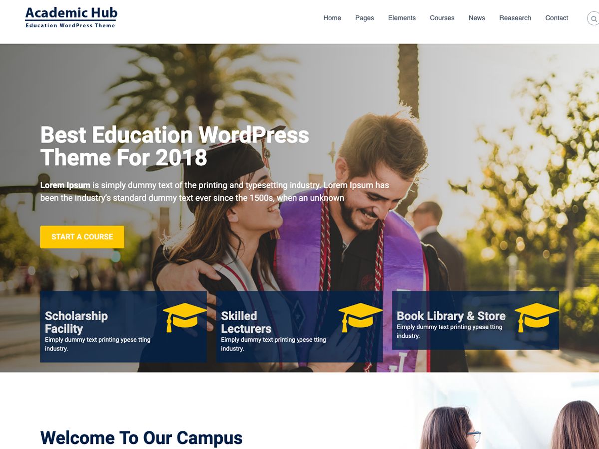 academic-hub free wordpress theme