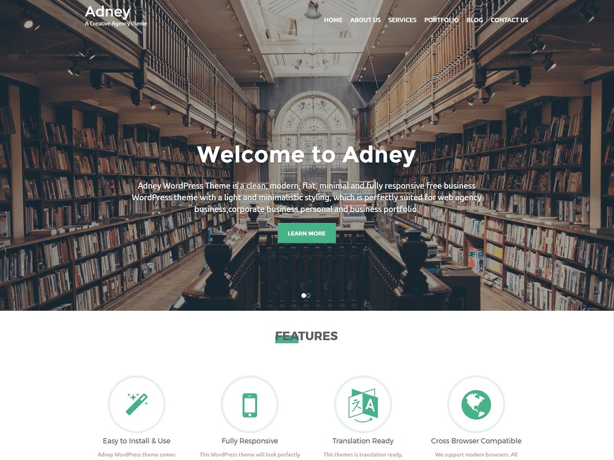 adney free wordpress theme