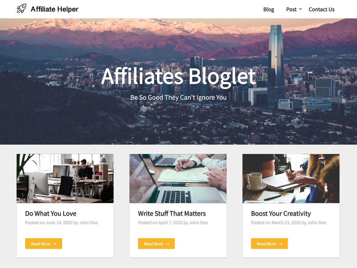affiliates-bloglet free wordpress theme