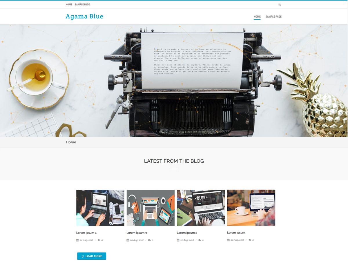 agama-blue free wordpress theme