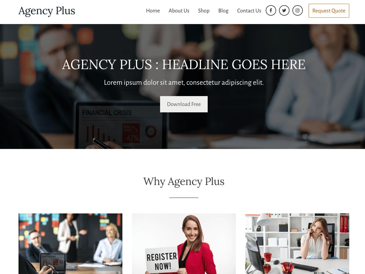 agency-plus free wordpress theme