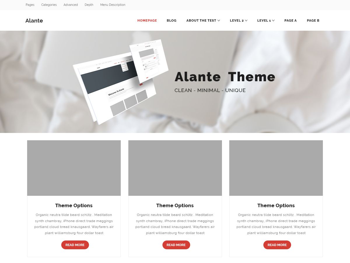 alante-minimal free wordpress theme