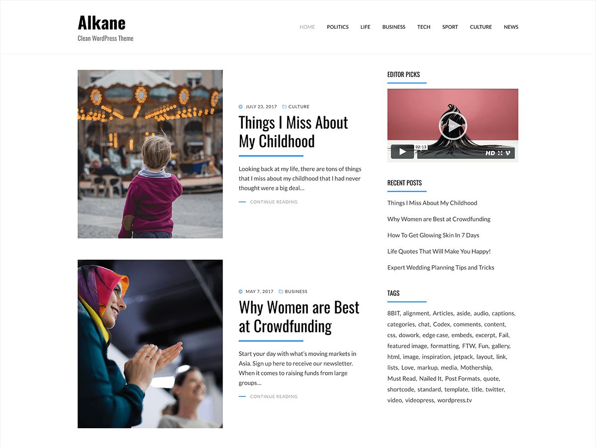 alkane free wordpress theme