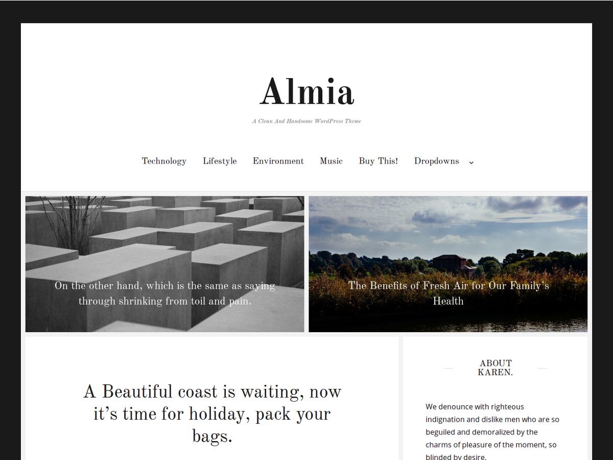 almia free wordpress theme