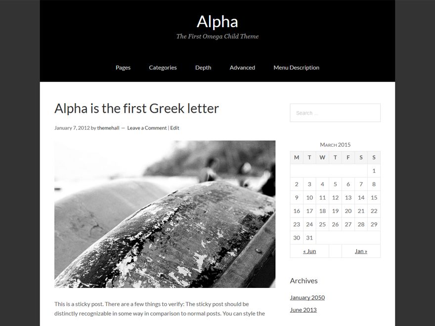 alpha free wordpress theme