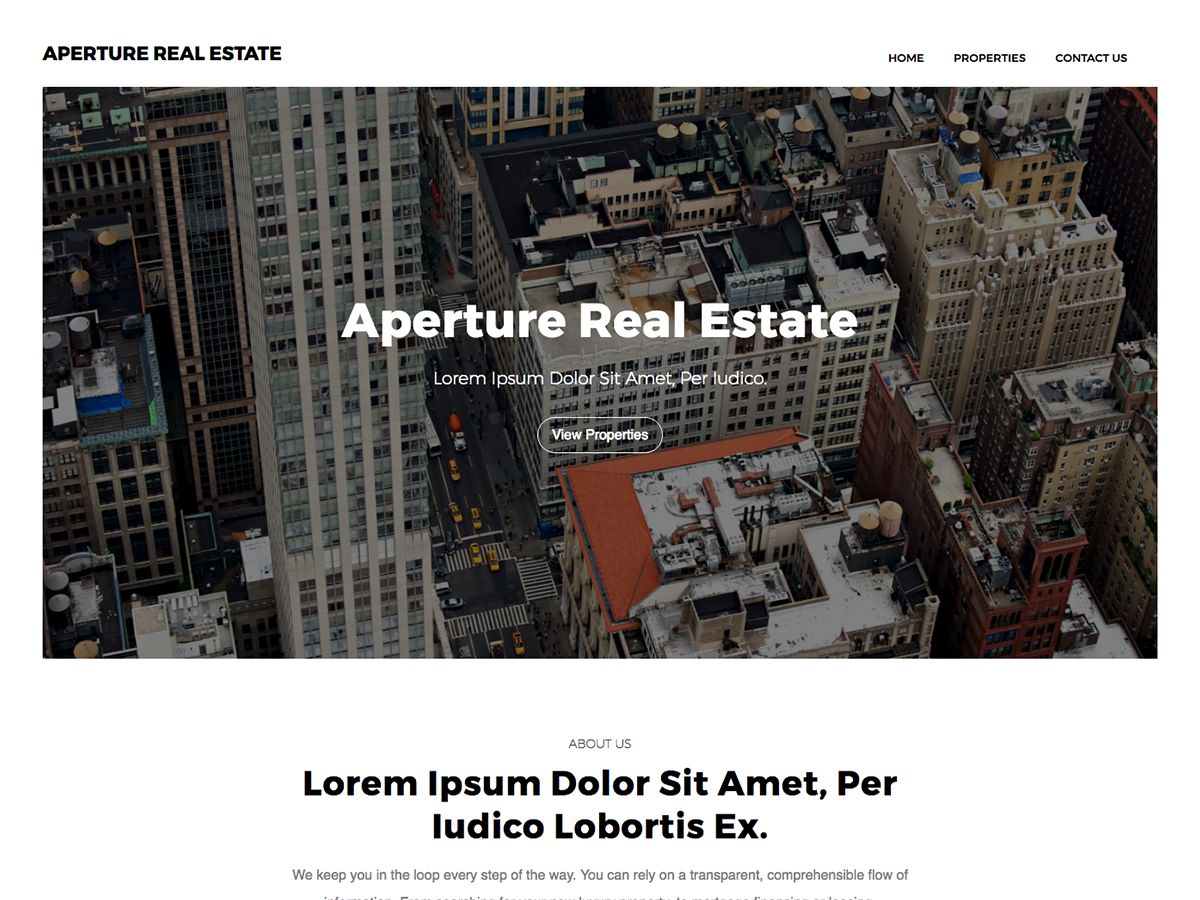 aperture-real-estate free wordpress theme