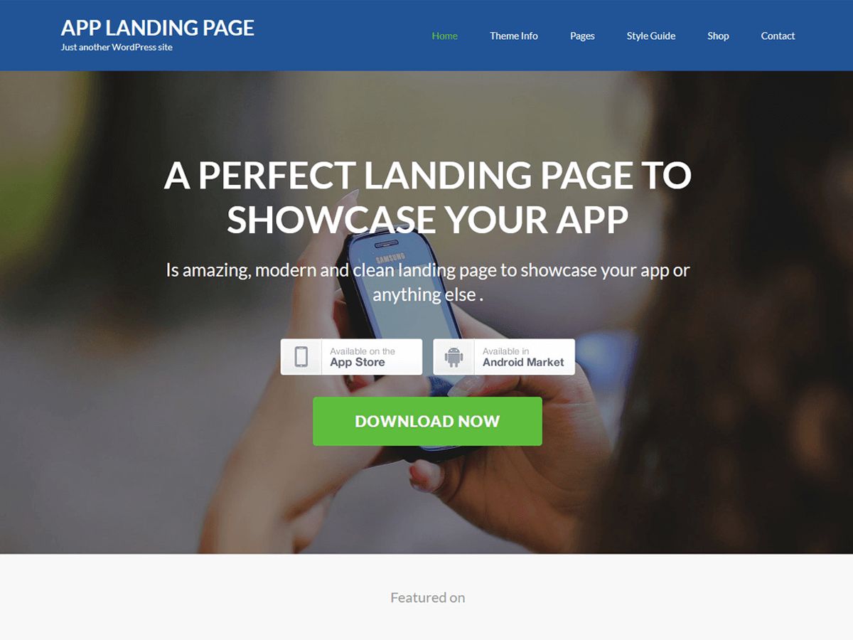 app-landing-page free wordpress theme