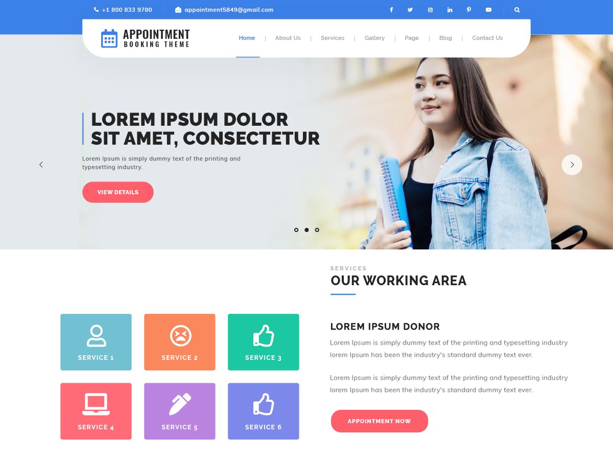 appointment-booking free wordpress theme