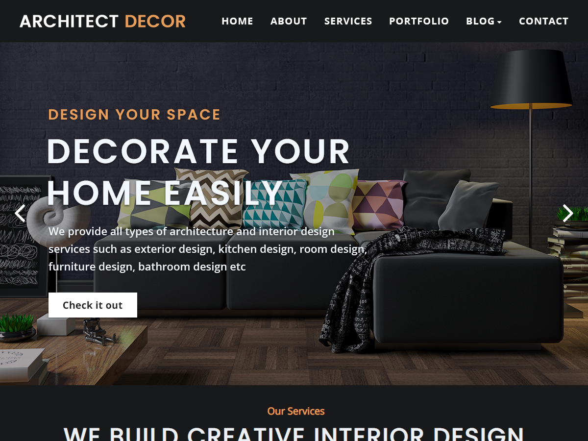 architect-decor free wordpress theme