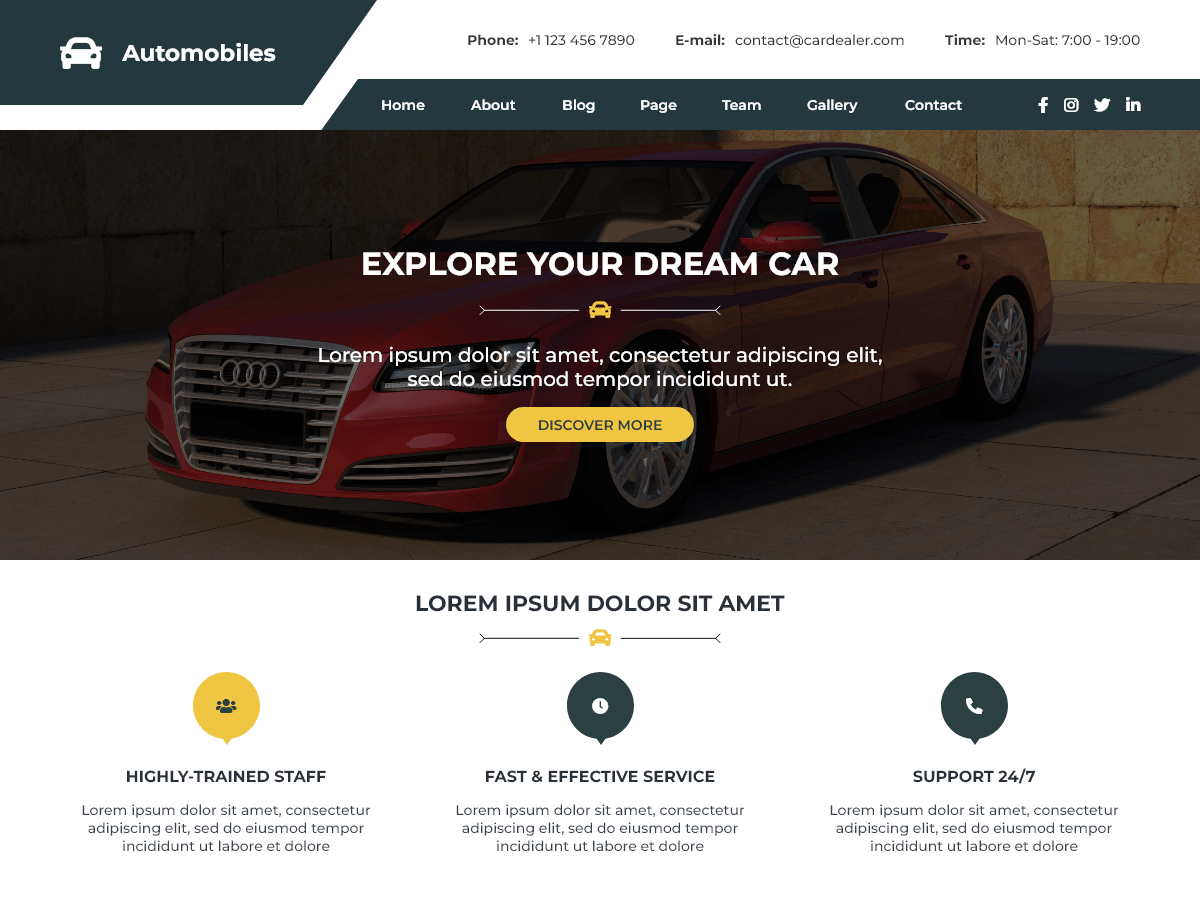 auto-car-dealership free wordpress theme