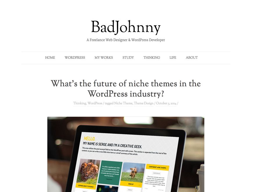 badjohnny free wordpress theme