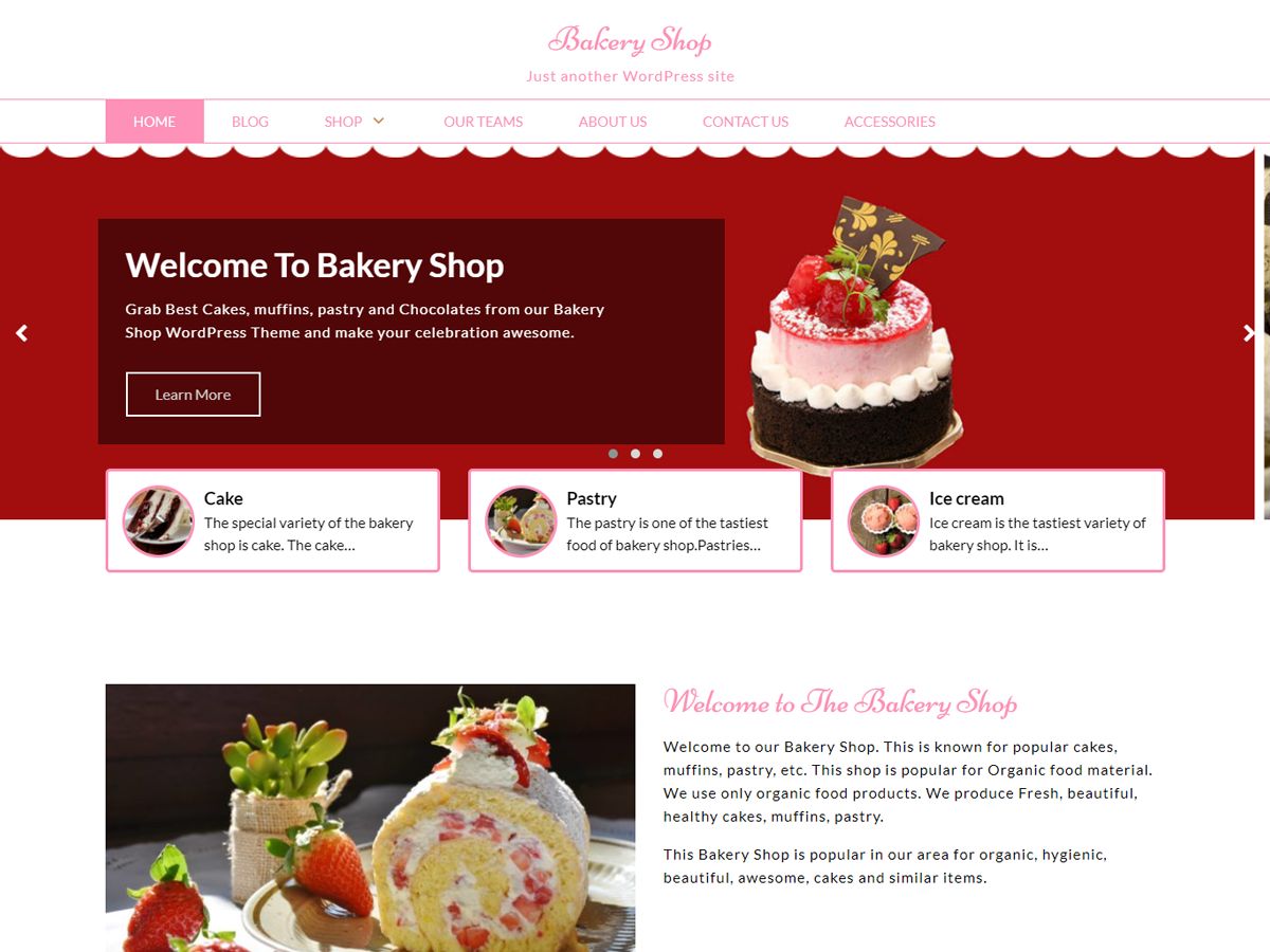 bakery-shop free wordpress theme