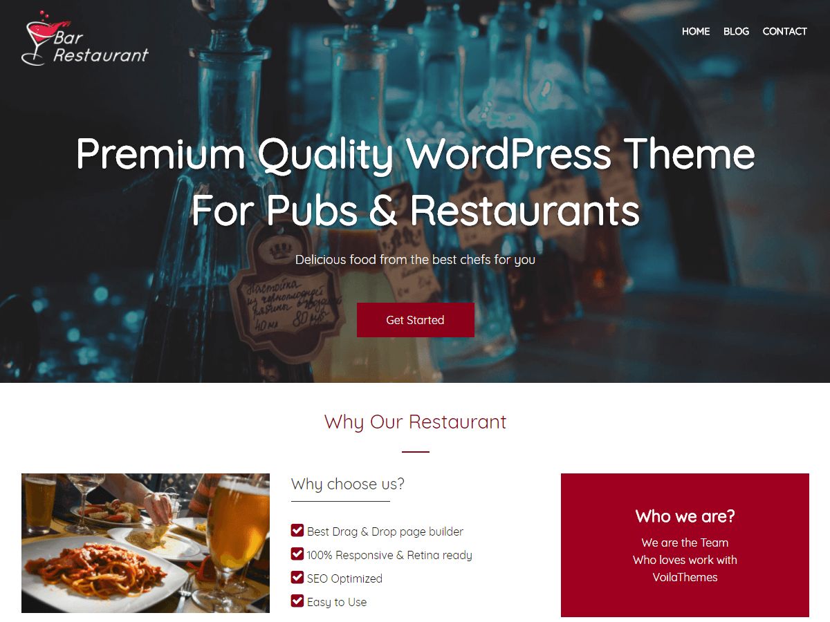 bar-restaurant free wordpress theme