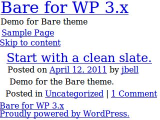 bare free wordpress theme