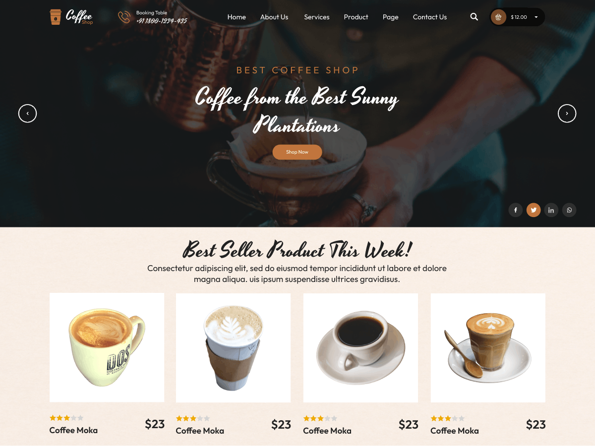 barista-coffee-shop free wordpress theme