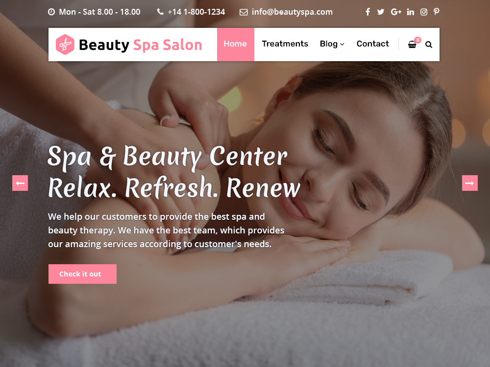 beauty-spa-salon free wordpress theme