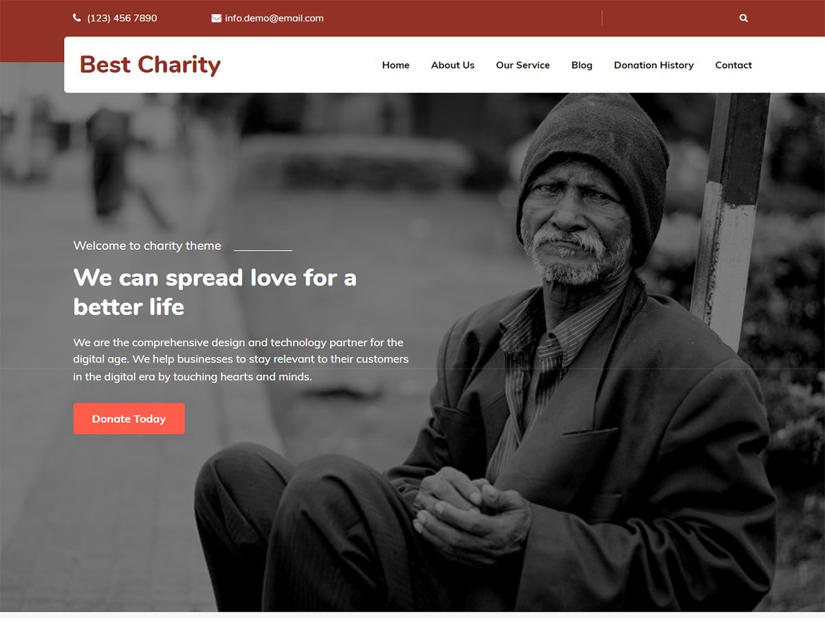 best-charity free wordpress theme