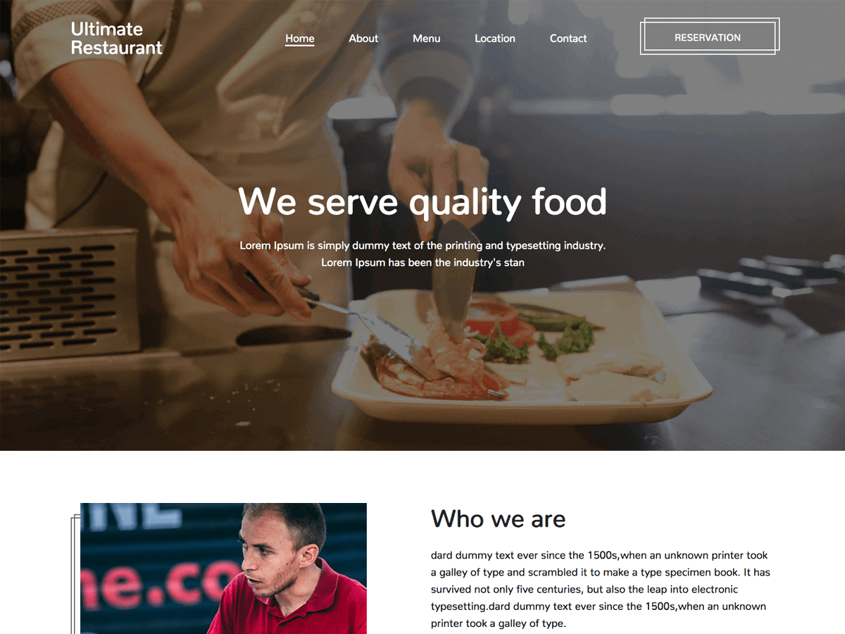 best-minimal-restaurant free wordpress theme