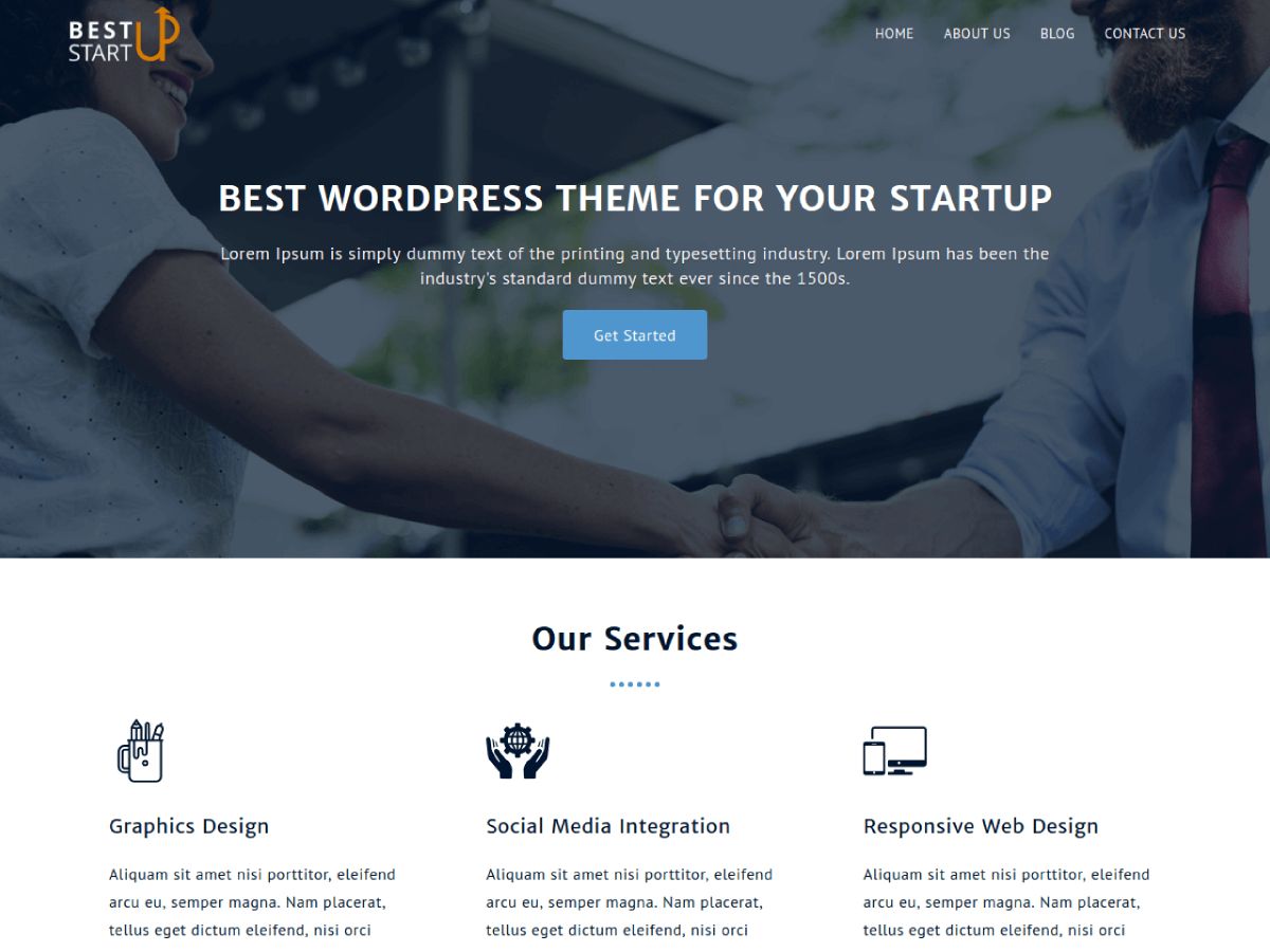 best-startup free wordpress theme