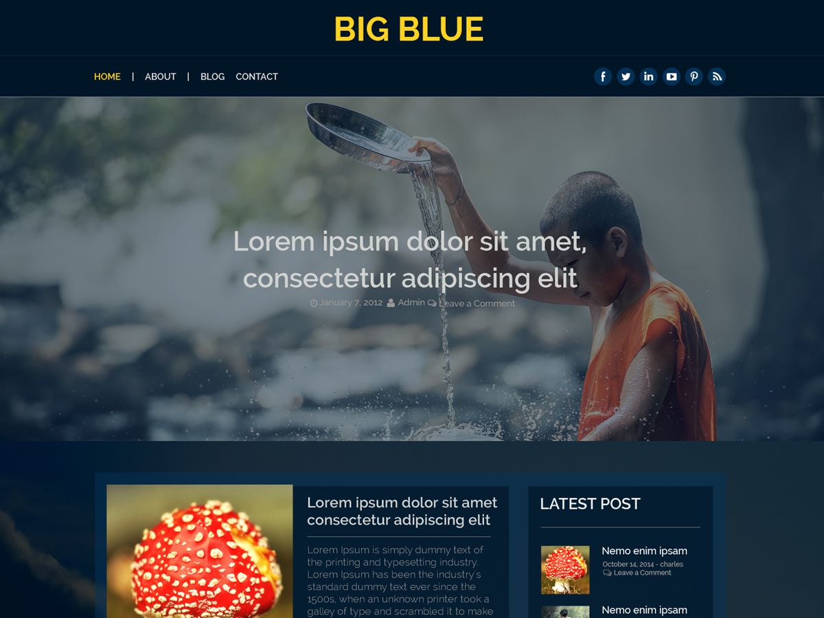 big-blue free wordpress theme
