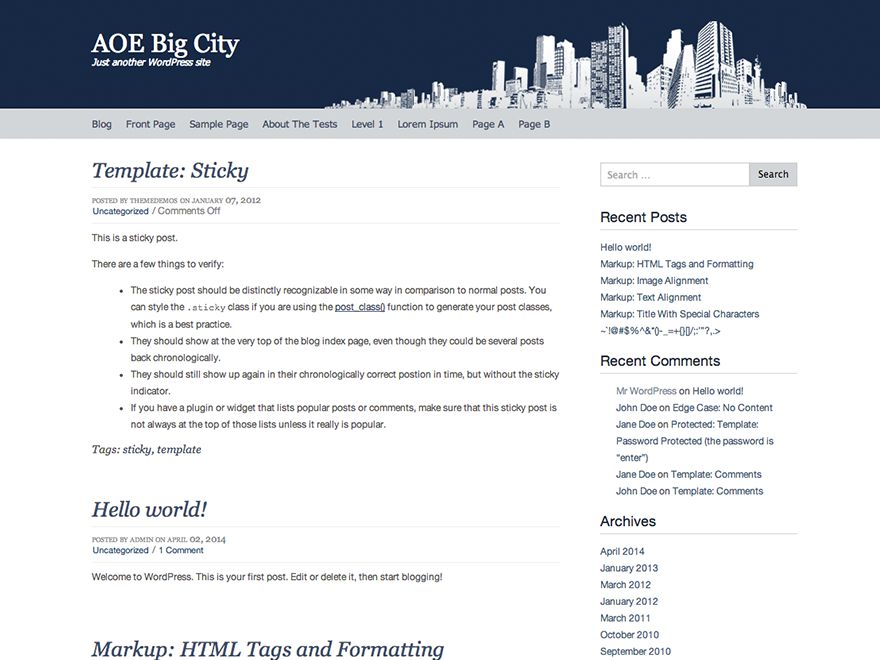 big-city free wordpress theme