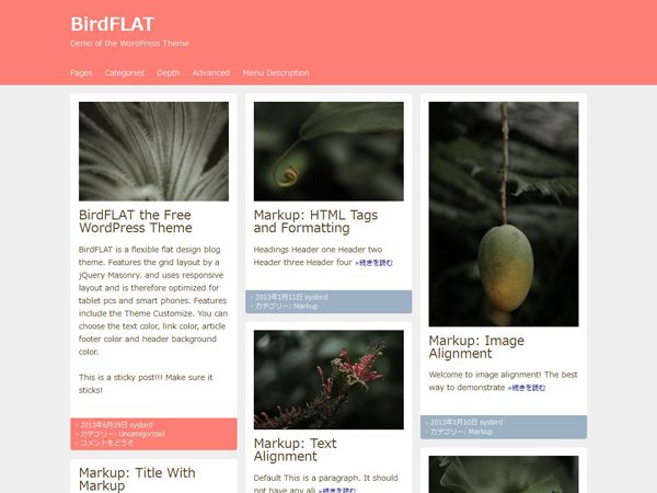 birdflat free wordpress theme