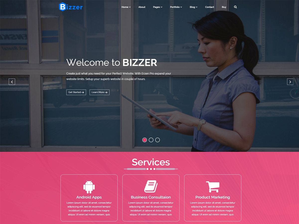 bizzer free wordpress theme