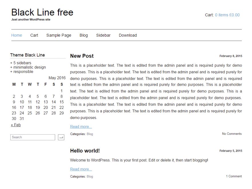black-line free wordpress theme
