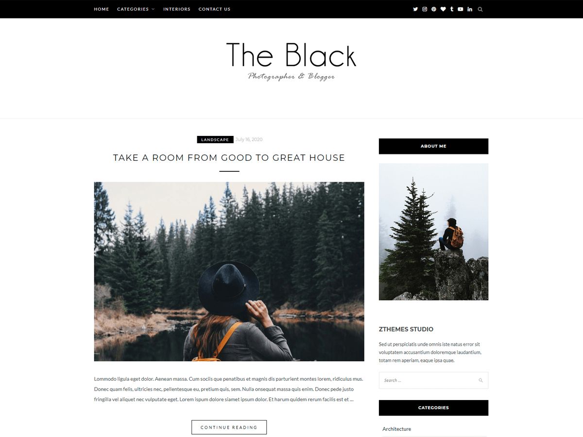 blacklite free wordpress theme