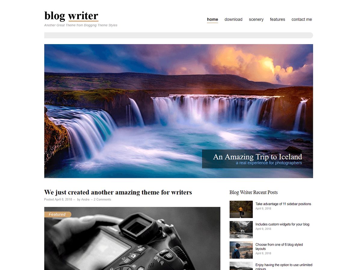 blog-writer free wordpress theme