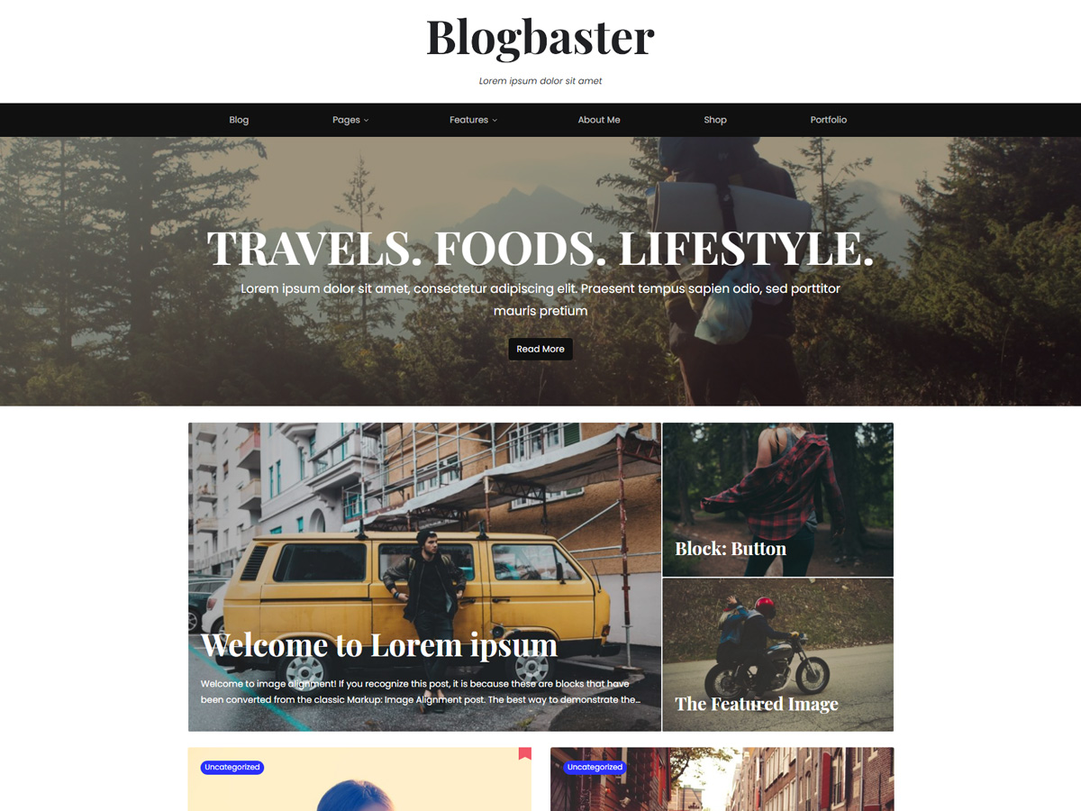 blogbaster free wordpress theme