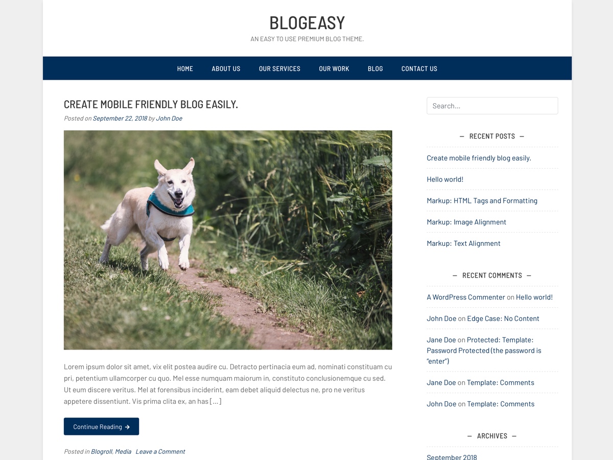 blogeasy free wordpress theme