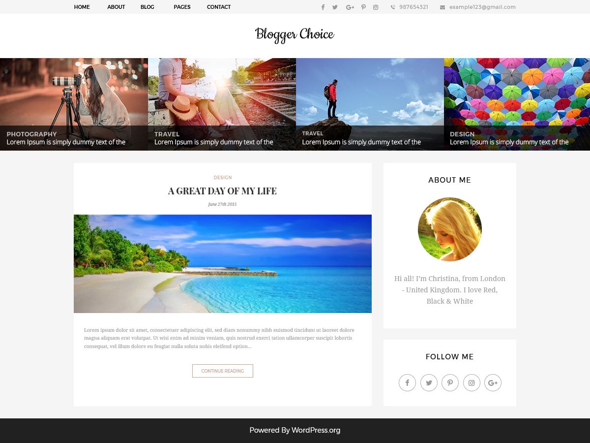 blogger-choice free wordpress theme