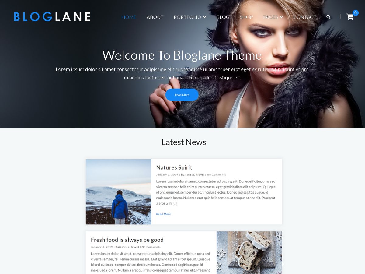bloglane free wordpress theme