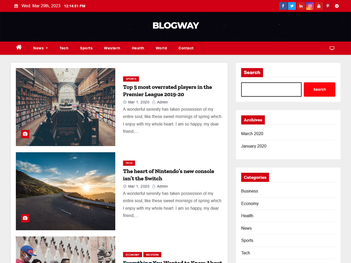 blogway free wordpress theme