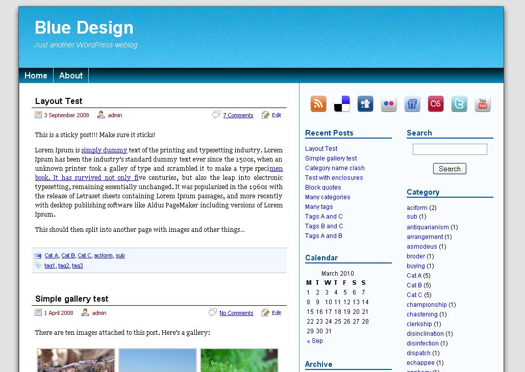blue-design free wordpress theme