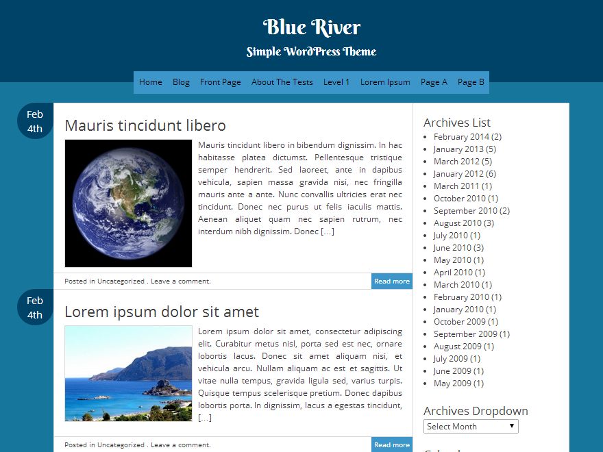 blue-river free wordpress theme