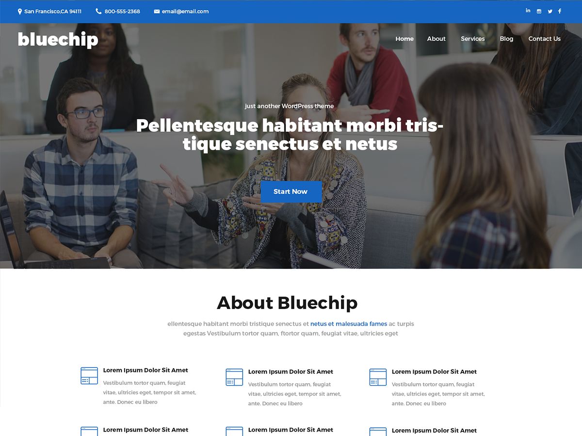 bluechip free wordpress theme
