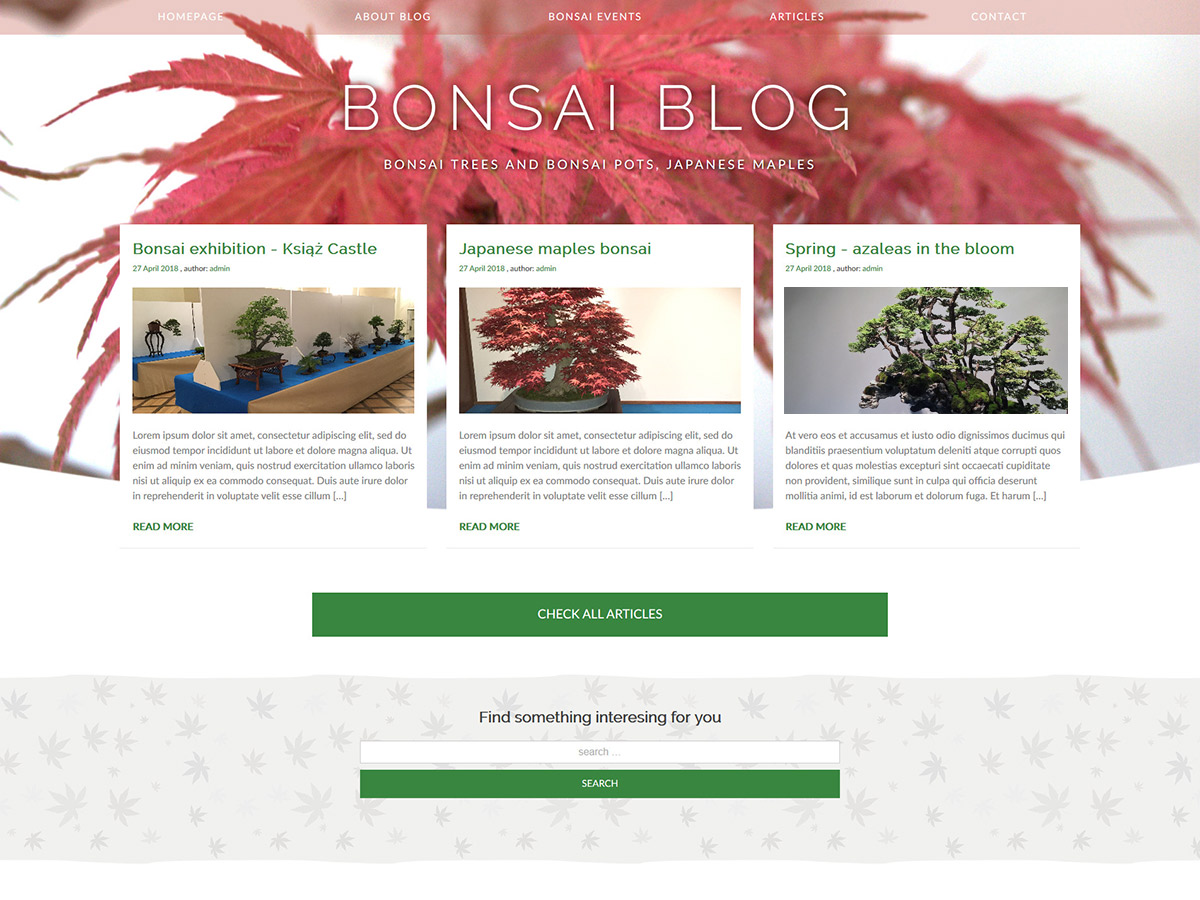 bonsai-blog free wordpress theme