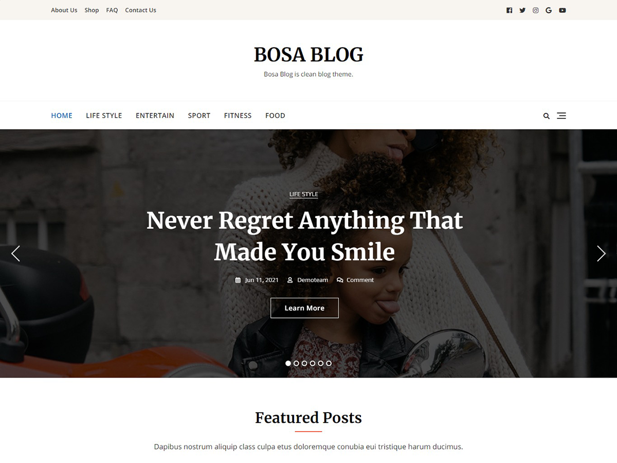 bosa-blog free wordpress theme