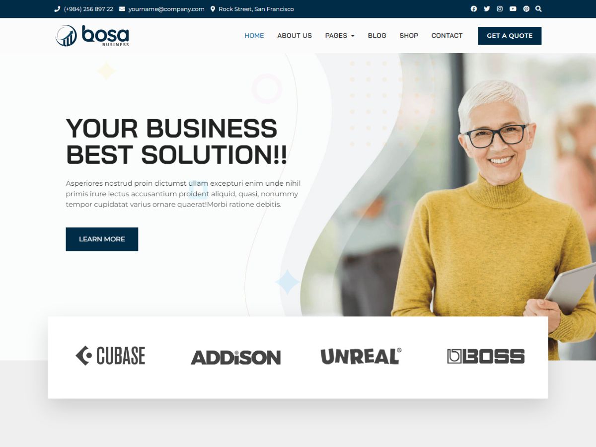 bosa-business free wordpress theme