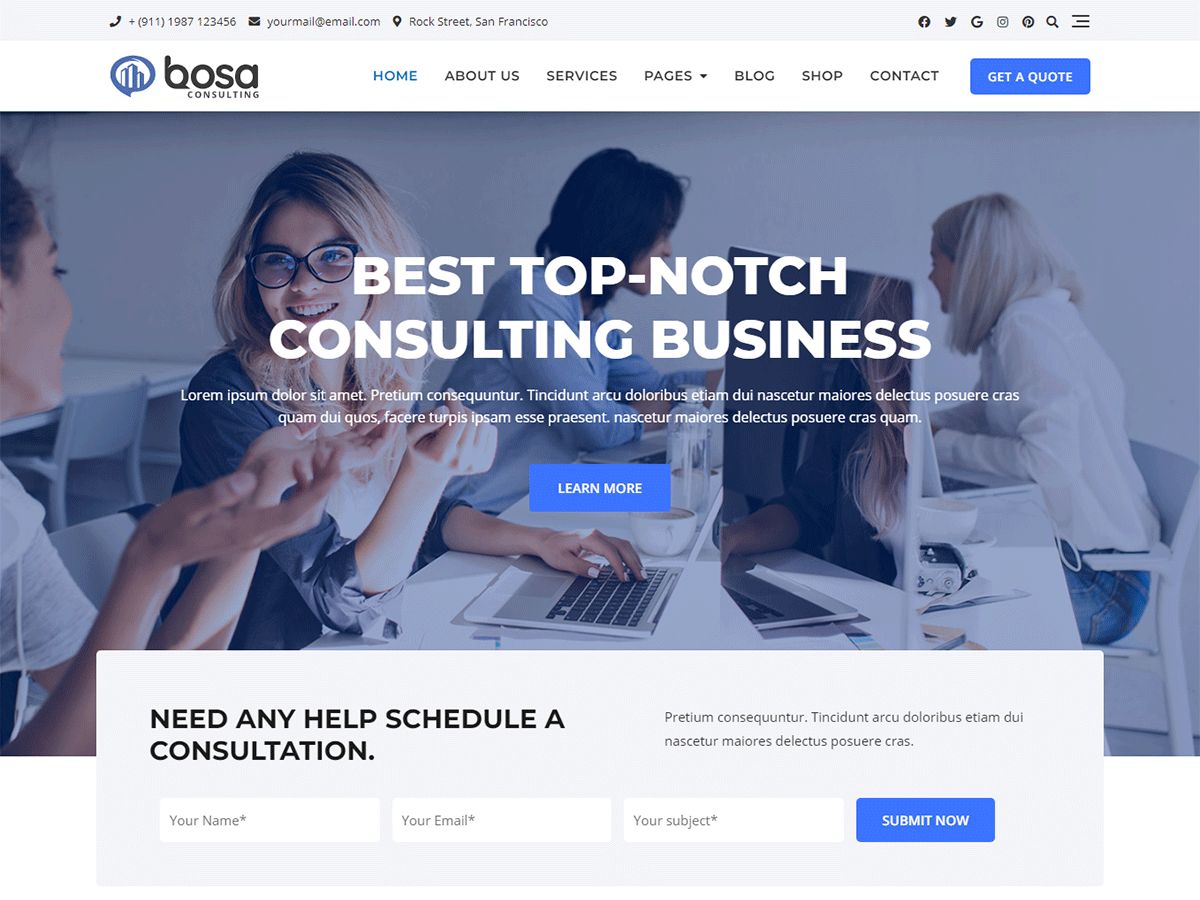 bosa-consulting free wordpress theme
