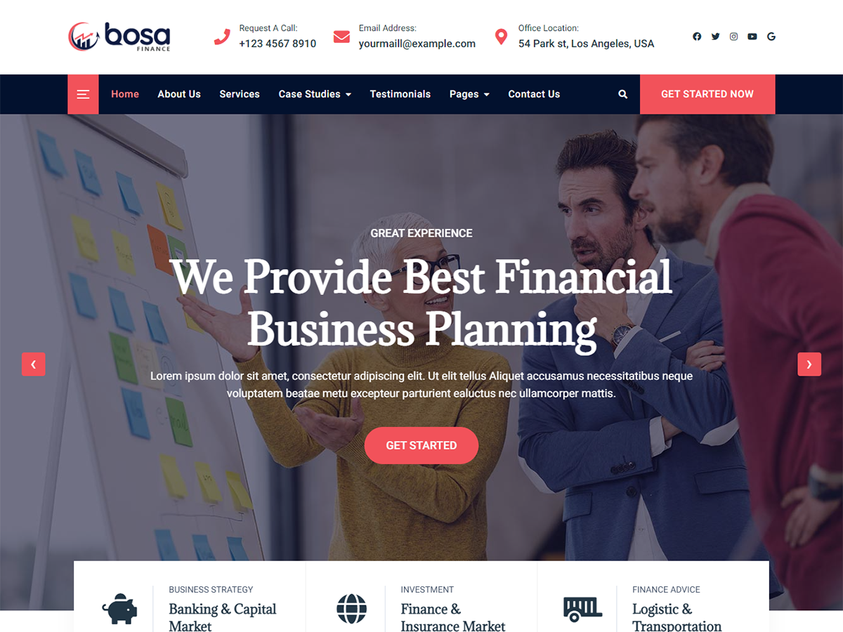 bosa-finance free wordpress theme
