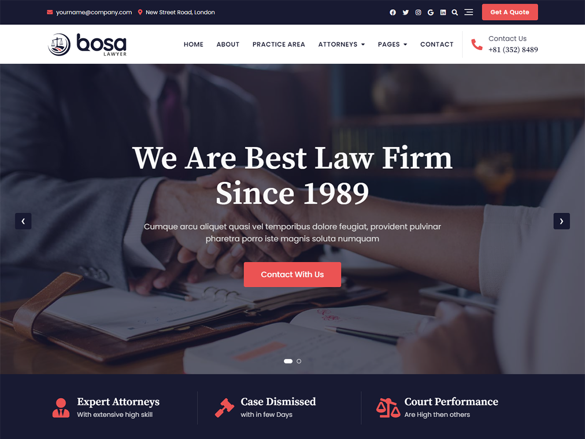 bosa-lawyer free wordpress theme