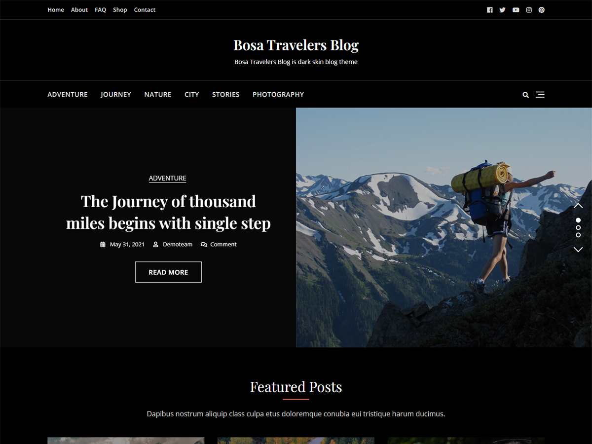 bosa-travelers-blog free wordpress theme