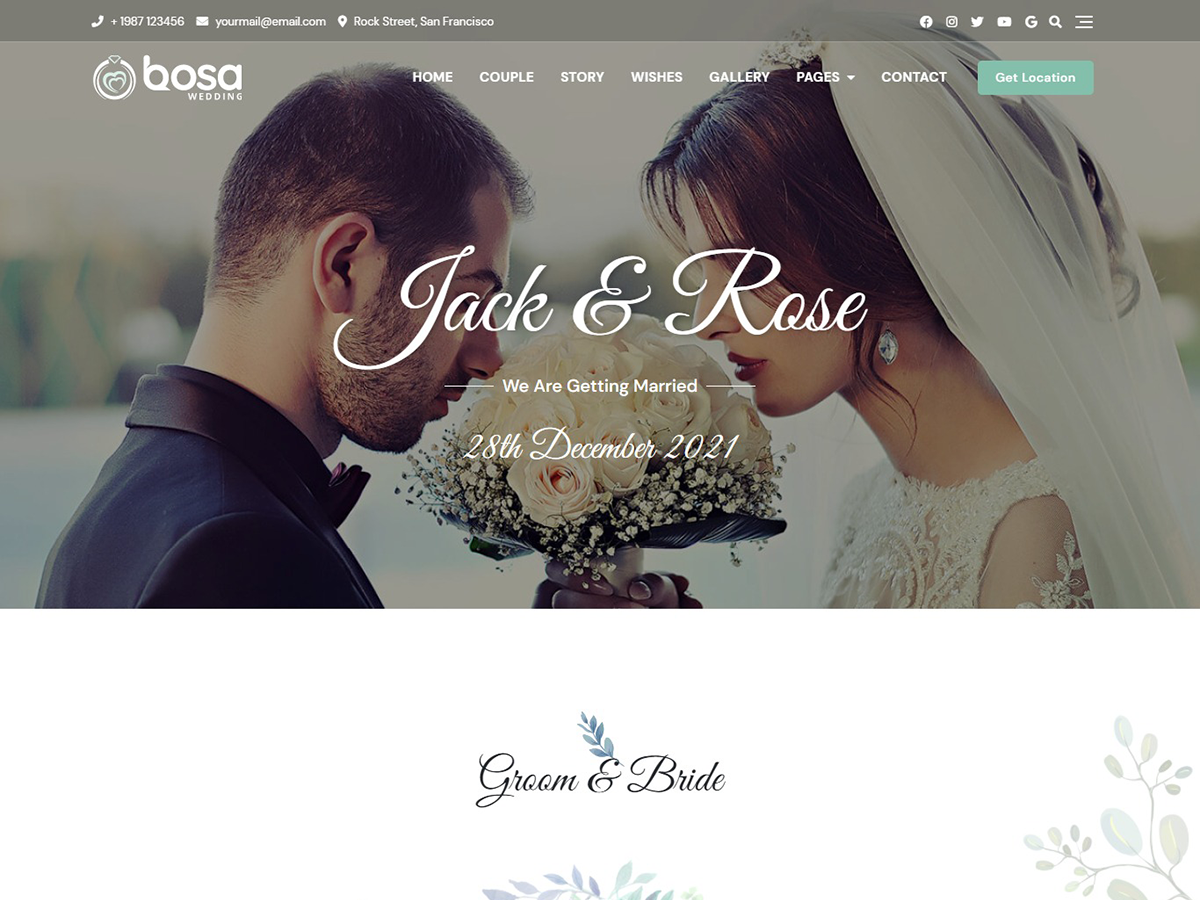 bosa-wedding free wordpress theme