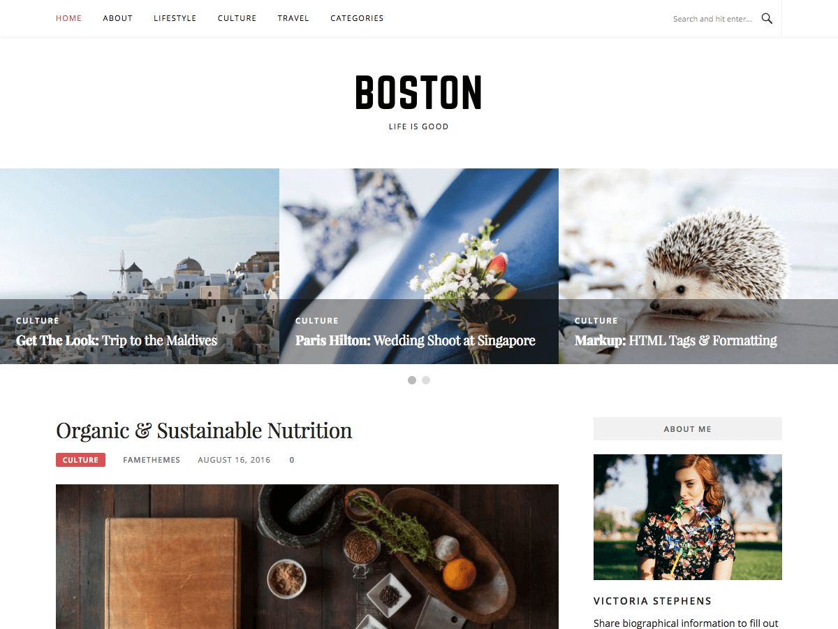 boston free wordpress theme