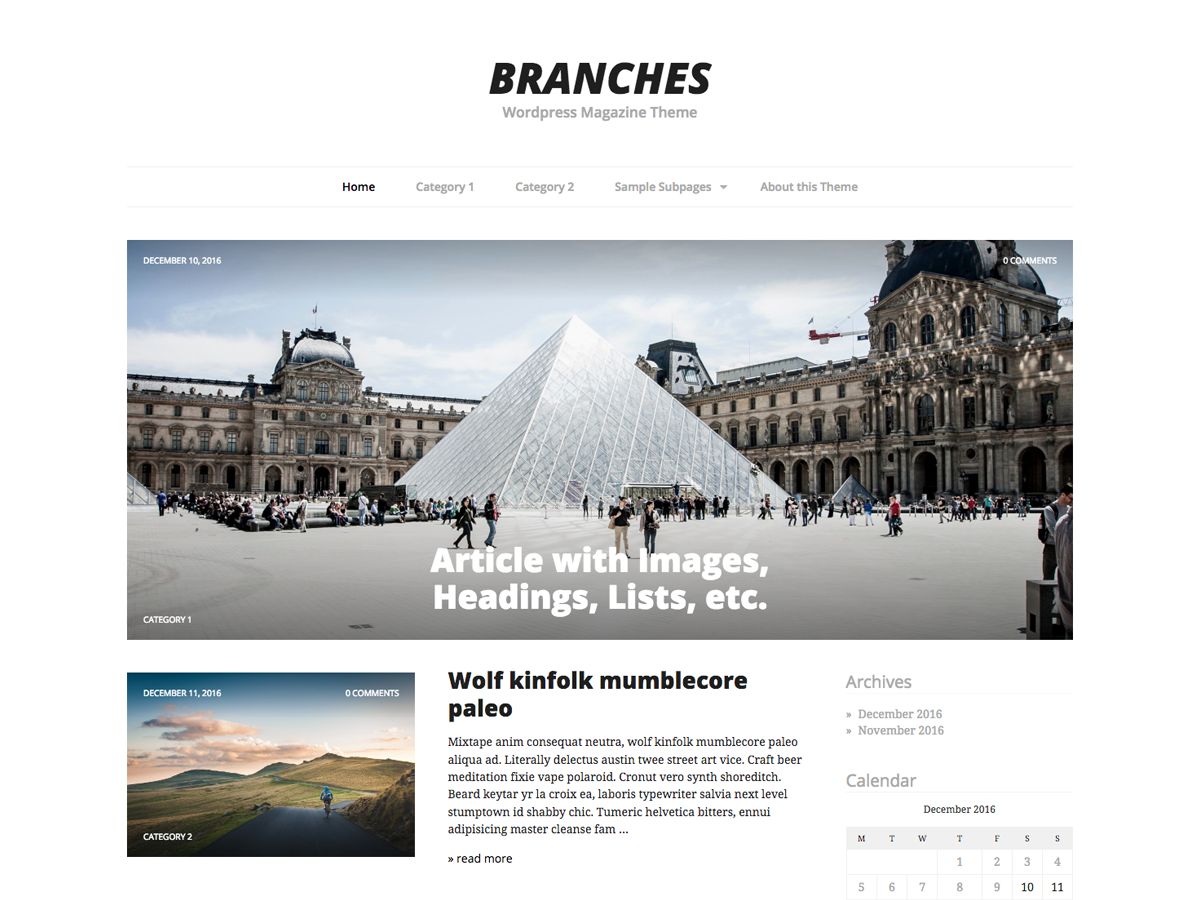 branches free wordpress theme