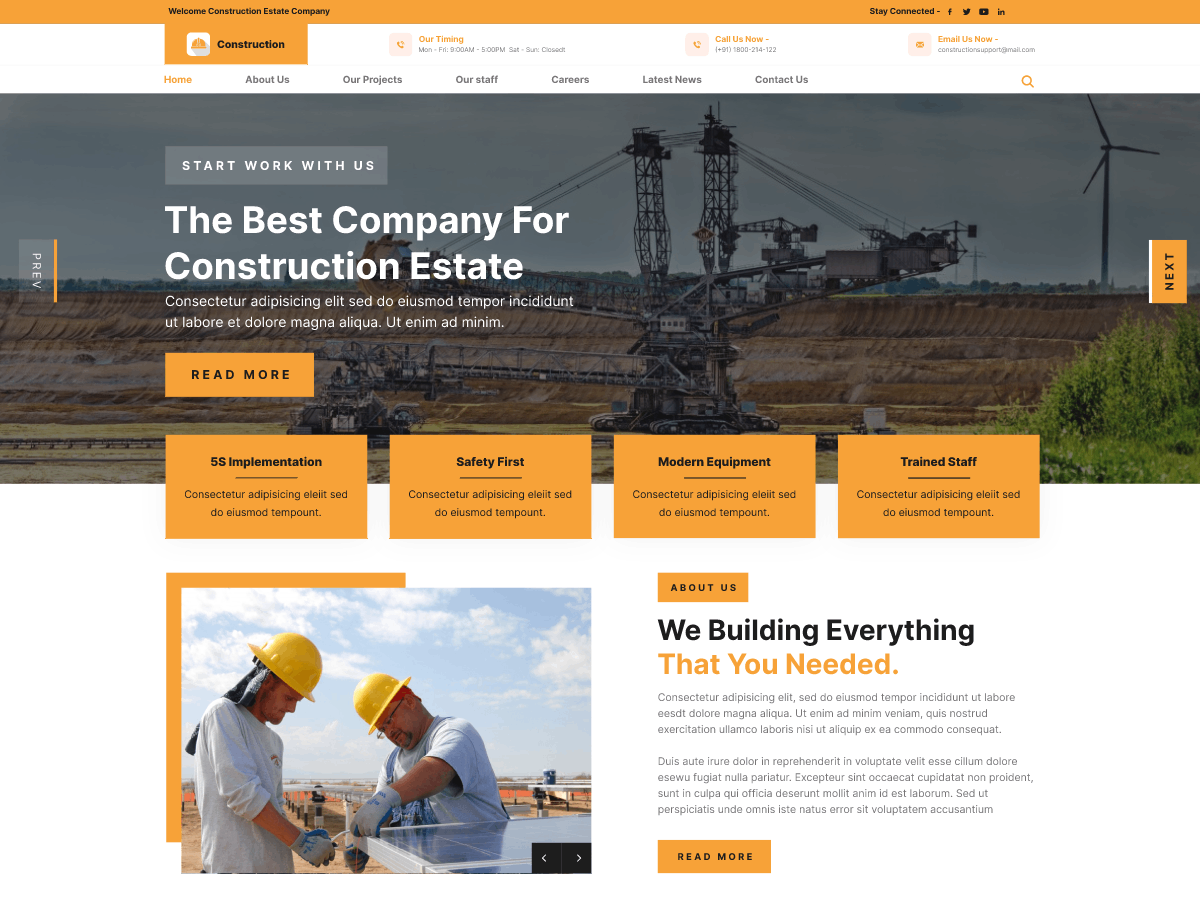 building-construction-lite free wordpress theme