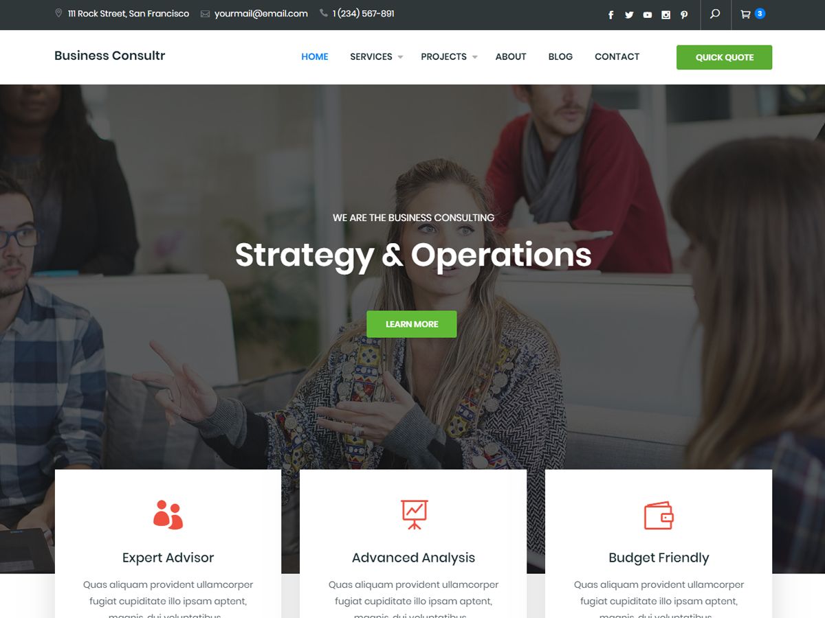 business-consultr free wordpress theme